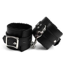 Beauty Items Black Furry Handcuffs For BDSM Games Bondage Restraints Shackles Erotic Products Adults Intimate Accessories SM