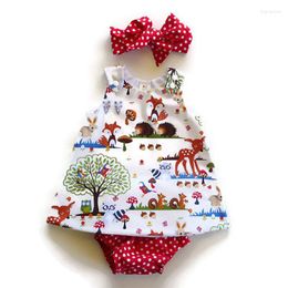 Clothing Sets Animal Printed Toddler Born Infant Kids Baby Girl Dresses Bottoms Pants Headband 3Pcs Outfit Clothes Set