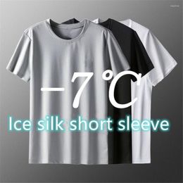 Men's Tank Tops Quick Dry Breathable Mesh Summer Men's T-shirt Ice Silk Short Sleeve Loose Sports Top Trend Cool Men Boy