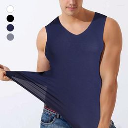 Men's Tank Tops 2022 Men's Summer Vest Top Sexy V Neck Sleeveless Solid Colour Fashion Clothing