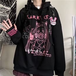 Women's Hoodies Sweatshirts Woman sweatshirts Kawaii Funny Cartoon Ullzang Cute Anime Oversize Hoodie Harajuku with print Tops punk Pullover Clothes 220930