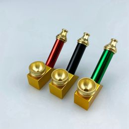 Mini Colorful Aluminium Alloy Removable Pipes Dry Herb Tobacco Filter Stand Style Portable Handpipes Cigarette Holder Smoking Tube