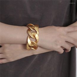 Link Bracelets Gold Colour Punk Exaggerated Matte CCB Chain For Women Hip Hop Rock Bracelet Jewellery