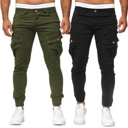 Men's Pants Men's Casual Pure Colour Men Sweatpants Trousers Ankle Length No Pilling