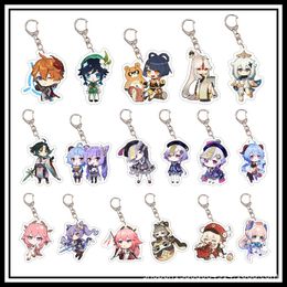 Peripheral game keychains anime Keyring pendant acrylic key chain lanyards double-sided sandwich can hang ornaments gifts two yuan games pendant