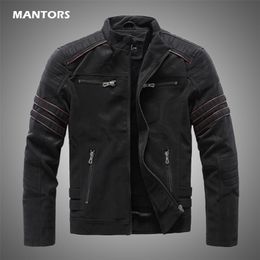 Men's Leather Faux Men Winter Brand Jacket Casual Motorcycle Inner Fleece PU Coat Jackets Mens Clothing Streetwear 220930