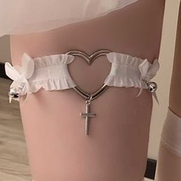 Sex toys masager Massager Vibrator Toys Gothic Lace Garter Belt Heart Bowknot Cross Lolita Garters Elastic Choker Leg Ring Strap Cosplay Bondage Lingerie S7UF