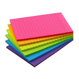 Notes Lined Sticky With Lines 4X6 Selfstick 6 Bright Colour Pads 46 Sheets/Pad Drop Delivery 2022 Mxhome Am75R