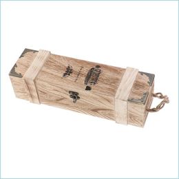 Tissue Boxes Napkins Personalized Single Bottle Wooden Wine Storage Box Carrier Case Holder With Handle Drop Delivery 2021 Home Gard Dh2Bg