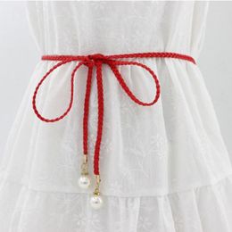 Belts Women Decorative Small Belt Fashion Knotted Waist Chain Dress Woven Rope Accessories