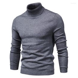 Men's Sweaters 2022 Winter Turtleneck Thick Mens Casual Turtle Neck Solid Colour Quality Warm Slim Pullover Men