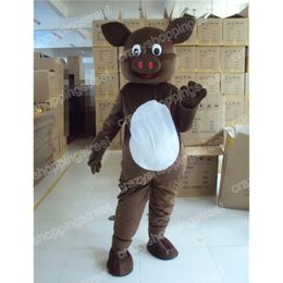 Halloween Brown Pig Mascot Costume Cartoon Animal Character Outfits Suit Adults Size Christmas Carnival Party Outdoor Outfit Advertising Suits