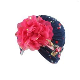 Hats Kids Headwear Fashion Children's Print Hat Flower Winter Warm Hood Tire Cap Elastic Princess Hair Bands Child#P30