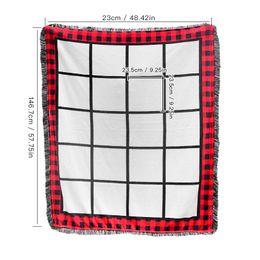 Sublimation Christmas Blanket Red Panel Blankets Thermal Transfer Carpet Customised Adult Sofa Cover Wholesale A02