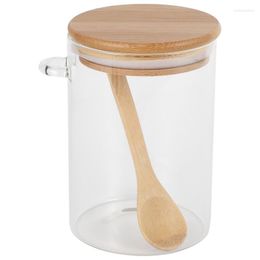 Storage Bottles Food Glass Jar Clear Sealed Canister Container With Lid And Spoon For Loose Tea Salt Sugar Coffee Bean Preservation