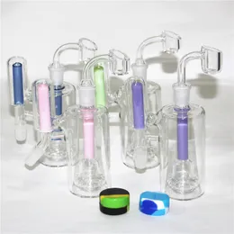 14mm Glass Ash Catcher Hookah Accessory with Tobacco Bowl Quartz banger Colored Silicone Container Retriever for Water pipe Bong Dab Rig