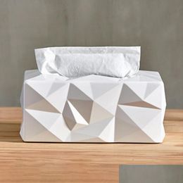 Tissue Boxes Napkins Nordic Style Box Rec Water-Proof Melamine Wear-Resistant Er For Home Desktop Storage Drop Delivery 2021 Garden Dhjvx