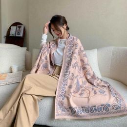 New Cashew Cashmere Shawl Women's Warmth Wrapped with Cuff Elegant and Versatile Travel Scarf