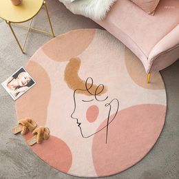 Carpets 120x120cm Home Decor Round Carpet Floor Mats Bedroom Living Room Printed Abstract Blankets Bathroom Door Rugs 23 Patterns