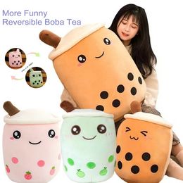 25-70cm Cartoon Fruit Bubble Tea Cup pillow stuffed soft Drink Apple Milk Tea back cushion fast food gifts for kids birthday 930