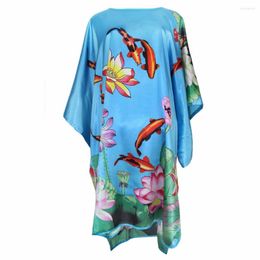 Women's Sleepwear Print Flower Sleepdress Women Bathrobe Nightgown Plus Size 6XL Rayon Night Dress Sexy Robe Kaftan Gown Negligee