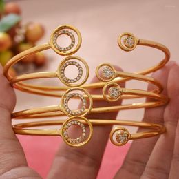 Bangle 4pcs/Lot Gold Colour Cuff Bangles For Women Ethiopian African Dubai Bracelet&Bangles Party Wedding Jewellery Gifts