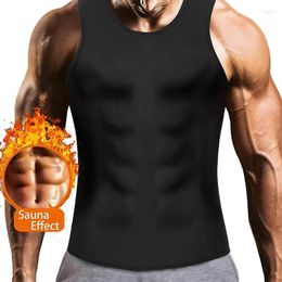 Men's Body Shapers Men's WAIST SECRET Sweat Shaper Large Size Shapewear Neoprene Corset U-neck Sports Quick-drying Vest Tights