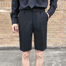 Men's Shorts Summer Thin Mens 5 Colors Fashion Business Casual Dress Suit Male England Straight Streetwear Five Points Pants