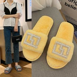 2023 new womens Slippers Autumn Winter Cotton Fashion brand Pearl Plush Moon Shoes Home Living Indoor womens slippers