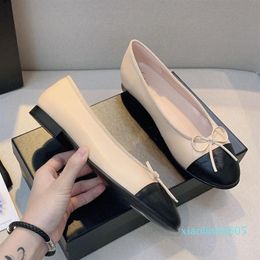 2022 Fashion-Designer Women Ballet Flat Heel Shoe Vintage Fashion Bow Woollen Tweed Office Loafer Sandal Dance