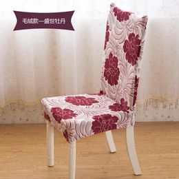 Chair Covers Spandex Velvet Colourful Pattern Dining Cover Anti-Dirty Decoration Home El Wedding