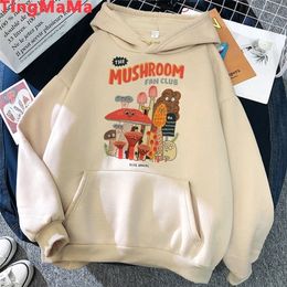 Women's Hoodies Sweatshirts Kawaii Mushroom Women Cartoon Grunge Winter Warm Anime Graphic Streetwear Oversized Harajuku Unisex Female 220930