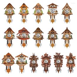 Wall Clocks Antique Wood Cuckoo Clock Bird Time Bell Swing Alarm Watch Home Decoration Dropship