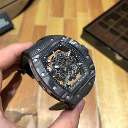 Uhren Armbanduhr Designer Richa Milles Carbon Fiber Hollow Out Personalisierte Licht Sport Mode Herren Automatische mechanische Uhr Cool N5VT