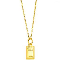Pendant Necklaces Hand Carved Small Nuggets Fine Gold 999 For Women Jewelry Choker Valentine Day Mother Gift Chain Necklace
