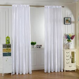 Curtain 1pc Modern Style Solid Colour Satin Tulle Door Window Room Balcony Half Blackout Drape Curtains Home Decoration