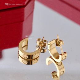Classic Women Stud Love Earrings Designer Cartis Earrings Screw Gold Luxury Jewelry Woman With Box ccs dfhdhs