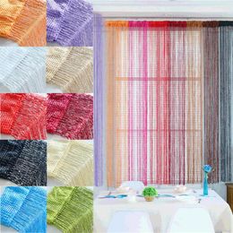 Curtain 100cmX200cm Multi-color Line Curtains Door String Window Blind Valance Room Divider Decorative