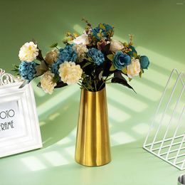 Vases Decorative Stainless Steel Flower Vase Golden Coated Holder Modern Elegant Plant Container For Home El Wedding