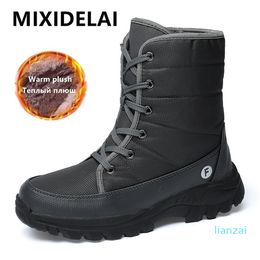 Stivali Outdoor Uomo Inverno Neve Per Scarpe Spesse Peluche Impermeabili Antiscivolo Mantieni Al Caldo Taglie Forti 220929