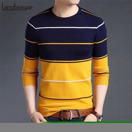 Men's Sweaters Fashion Brand Sweater Mens Pullover Striped Slim Fit Jumpers Knitred Woolen Autumn Korean Style Casual Men Clothes 220930
