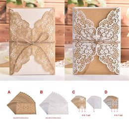 Greeting Cards 10pcs Laser Cut Wedding Invitations for Engagement Bridal Baby Shower Birthday Party Invitation 220930