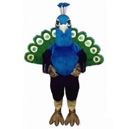 2022 Performance Blue peacock Mascot Costume Halloween Birthday Party Advertising Parade Adult Use Outdoor Suit