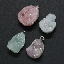 Pendant Necklaces Natural Stone Agates Crystal Bud Irregular For Jewellery Making DIY Necklace Earring Accessories Gem Charm Gift 20-23x30mm