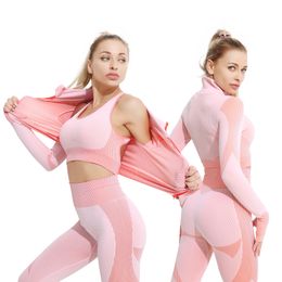 Women's Tracksuits 23 Pieces Yoga Set Bar HighWaisted Tight Pants Gym Exercise Clothing Suitable Sportswear For Women Zipper Jacket Leggings Suit 220929