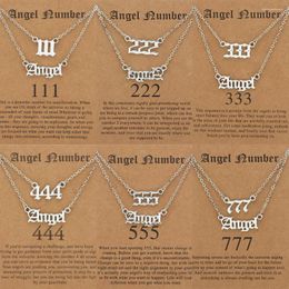 Pendant Necklaces Fashion Number Necklace Punk Multilayer Chains Angel Choker For Women Statement Jewelry Gift