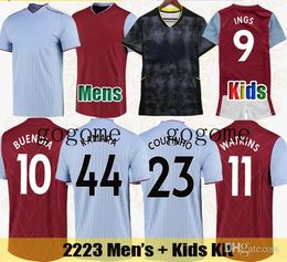 Soccer Jerseys 22 23 COUTINHO 2022 2023 KAMARA Maillot DIEGO CARLOS J. RAMSEY WATKINS INGS BUENDIA McGINN Football Shirt EL GHAZI Mens Jersey Kids Kit