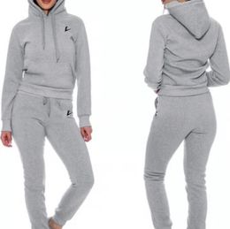 New Women Tracksuits Solid Colour Hooded Sweatshirt and pants Set Sweatsuit Designer logo print Hoodies Fashion Two Piece Outfits Female Sportwear Jogging Suit