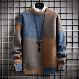 Men's Sweaters Winter Handsome Plaid Sweater Harajuku s Jumper Thick Warm Turtleneck Pullover High Quality Male Christmas 220930