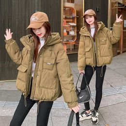 Women's Trench Coats Women Down Cotton Jackets Winter 2022 Hooded Parkas Coat Thick Warm Loose Padded Jacket Female Outwear Overcoat